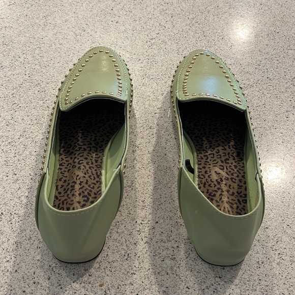 NWOT Seven7 Francesca Light Green Studded Loafers - Picture 5 of 7